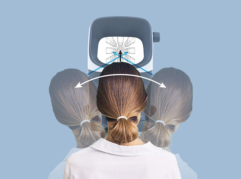 Operators range of head movement using Mantis stereo microscope