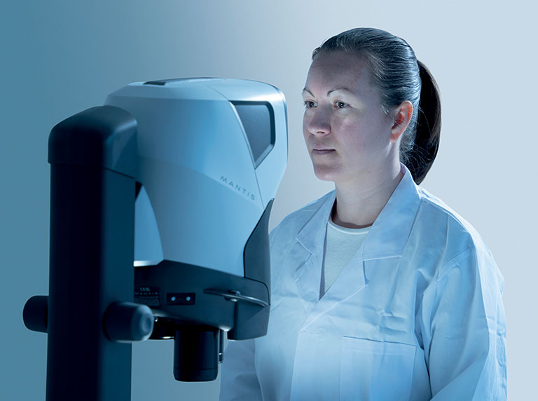 Close up of component bore hole